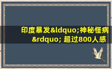 印度暴发“神秘怪病” 超过800人感染